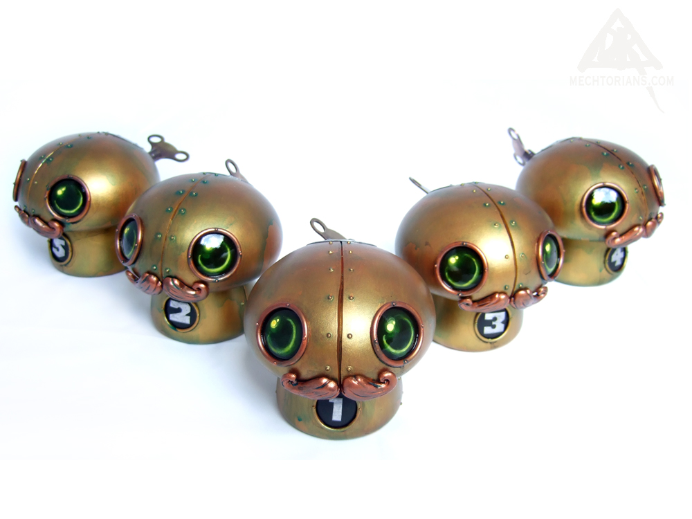 Funguys Mechtorian customised toy mushrooms by Doktor A.