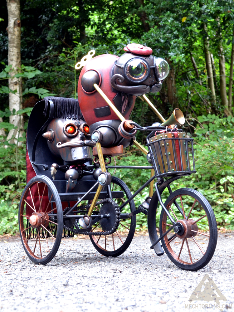 Mr. Rick Shaw and his tricycle Mechtorian sculpture by Doktor A.