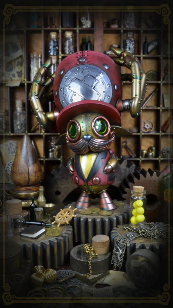 Anthony T Chopper.
Mechtorian sculpture created by Doktor A. Bruce Whistlecraft.
Inspired by the anime One Piece.
2019.