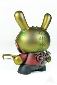 D. I. Why?Mechtorian customised Dunny art toy from Kidrobot. By Doktor A, Bruce Whistlecraft. 2023. Back.
