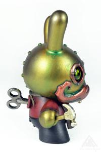 D. I. Why?Mechtorian customised Dunny art toy from Kidrobot. By Doktor A, Bruce Whistlecraft. 2023. Right.