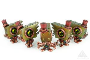Burkley Chiswick.Mechtorian customised Rolitoland vinyl toy from Toy2R. By Doktor A. Bruce Whistlecraft. 2022.Group.