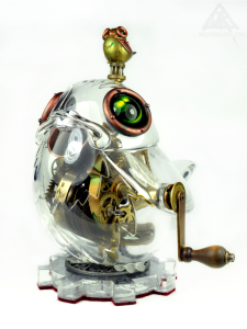 Clock-Robin-Front-LeftClock Robin.Mechtorian customised resin Robin figure from Muffin Man.By Doktor A. Bruce Whistlecraft2020