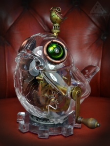 Clock-Robin-SafariClock Robin.Mechtorian customised resin Robin figure from Muffin Man.By Doktor A. Bruce Whistlecraft2020
