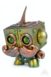 Sonny Dial Jnr. Mechtorian Customised Tofu Dunny vinyl toy. By Doktor A. Bruce Whistlecraft.2022.Roman-Front-Left-WEB