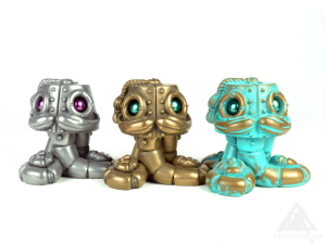 Resin Mechtorian Fez tentacle robots by Doktor A. Bruce Whistlecraft. 2018 Three Metal editions.
